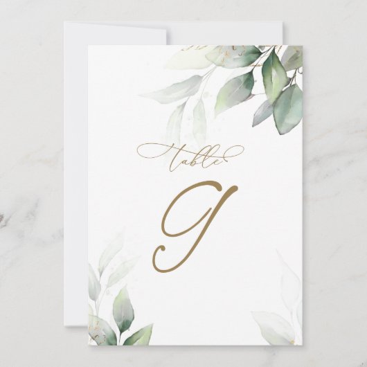 Eucalyptus Greenery Tabel 9 Weddenschappen Kaart (Voorkant)