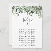 Eucalyptus Greenery Tabel Nummer 1 Zitkuur Kaart (Achterkant)