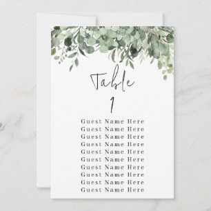 Eucalyptus Greenery Tabel Nummer 1 Zitkuur Kaart