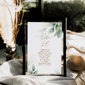Eucalyptus Greenery Table Number 16 Seating Chart Kaart