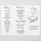 Eucalyptus Greenery Tri-Fold Wedding Programme Flyer (Voorkant)