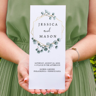 Eucalyptus Greenery Tri-Fold Wedding Programme Flyer