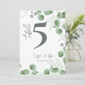 Eucalyptus Greenery Trouwfeest Tafelnummer (Staand voorkant)