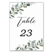 Eucalyptus Greenery Trouwtafelnummers Kaart (Voorkant)