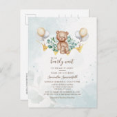 Eucalyptus Greenery Waterverf Blush Baby shower Uitnodiging Briefkaart (Voorkant / Achterkant)