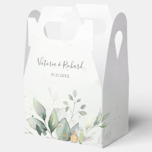 Eucalyptus Greenery Waterverf Elegant Wedding Bedankdoosjes (Geopend)