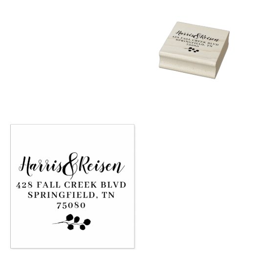 Eucalyptus Greenery Waterverf Foliage Weddenschap Rubberstempel (Gestempeld)