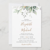 Eucalyptus Greenery Waterverf QR Code Weddenschap Kaart (Voorkant)