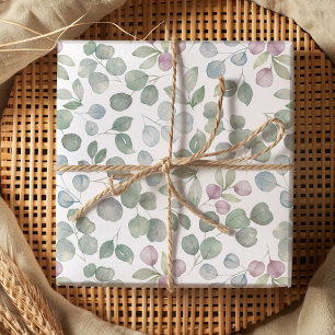 Eucalyptus Greenery Waterverf sage green Cadeaupapier