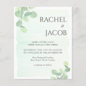 Eucalyptus Greenery Waterverf Weddenschap (Voorkant)