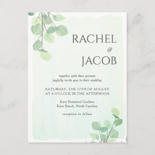 Eucalyptus Greenery Waterverf Weddenschap Briefkaart