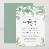 Eucalyptus Greenery Waterverf Wedding Kaart (Voorkant / Achterkant)