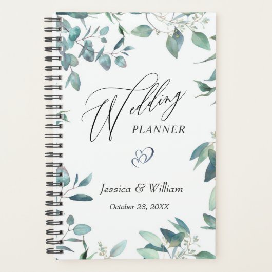 Eucalyptus Greenery Waterverf Wedding Planner (Voorkant)