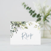 Eucalyptus Greenery Waterverf Wedding RSVP Briefkaart (Staand voorkant)
