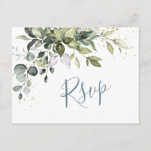 Eucalyptus Greenery Waterverf Wedding RSVP Briefkaart