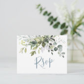 Eucalyptus Greenery Waterverf Wedding RSVP Briefkaart (Staand voorkant)