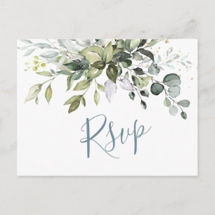 Eucalyptus Greenery Waterverf Wedding RSVP Briefkaart