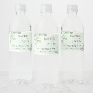 Eucalyptus Greenery Waterverf Wedding Waterfles Etiket