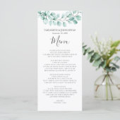Eucalyptus Greenery Waterverf Wreath Wedding Menu (Staand voorkant)
