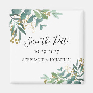 Eucalyptus Greenery Weddenschap Save the Date  Magneet