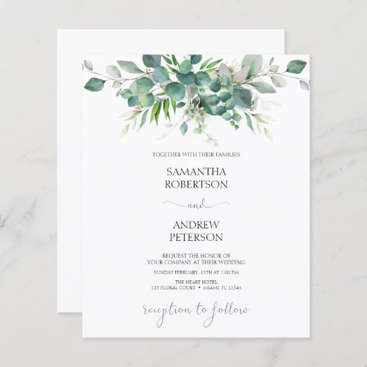 Eucalyptus Greenery Wedding (Voorkant / Achterkant)