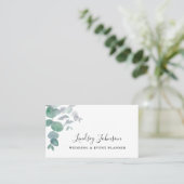 Eucalyptus Greenery Wedding and Event Planner Visitekaartje (Staand voorkant)
