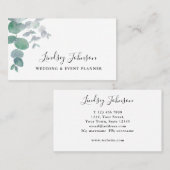 Eucalyptus Greenery Wedding and Event Planner Visitekaartje (Voorkant / Achterkant)