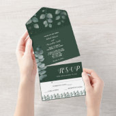 Eucalyptus Greenery Wedding and RSVP Response All In One Uitnodiging (Afscheurbaar)