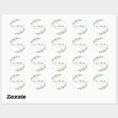 Eucalyptus Greenery Wedding Bedankt Ronde Sticker (Vel)