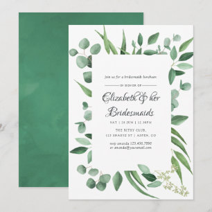 Eucalyptus Greenery Wedding Bridesmaids Luncheon Kaart
