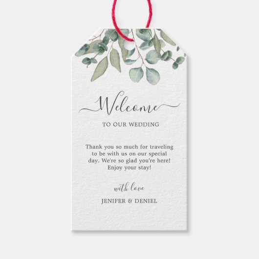 Eucalyptus Greenery Wedding Cadeaulabel (Voorkant)