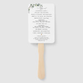 Eucalyptus Greenery Wedding Ceremony Programme Handwaaier (Achterkant)