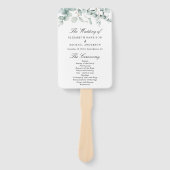 Eucalyptus Greenery Wedding Ceremony Programme Handwaaier (Voorkant)