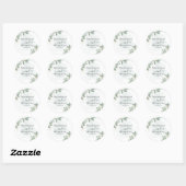 Eucalyptus Greenery Wedding Classic Round Sticker (Vel)