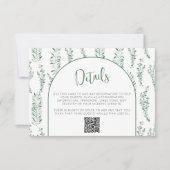 Eucalyptus Greenery Wedding Details QR Code Kaart (Voorkant)