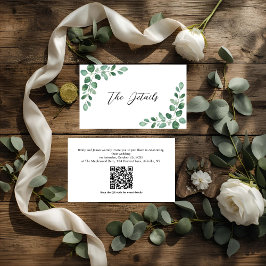 Eucalyptus Greenery Wedding Enclosure Kaart met QR