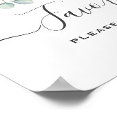 Eucalyptus Greenery Wedding Favor Sign Poster (Hoek)