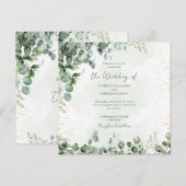 Eucalyptus Greenery Wedding Invitation 1001 Square (Devant / Derrière)