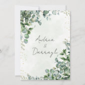 Eucalyptus Greenery Wedding Invitation Flat Card (Dos)