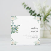 eucalyptus greenery wedding Invitation Kaart (Staand voorkant)