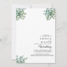 eucalyptus greenery wedding Invitation Kaart