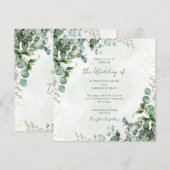 Eucalyptus Greenery Wedding Invitation Square 1001 (Devant / Derrière)