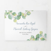Eucalyptus Greenery Wedding Invitations Drieluik Uitnodiging (Cover)
