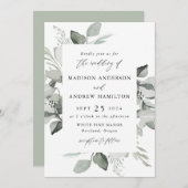 Eucalyptus Greenery Wedding Kaart (Voorkant / Achterkant)