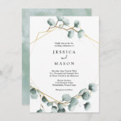 Eucalyptus Greenery Wedding Kaart (Voorkant / Achterkant)