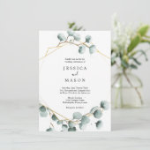 Eucalyptus Greenery Wedding Kaart (Staand voorkant)