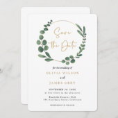 Eucalyptus Greenery Wedding Kaart (Voorkant / Achterkant)