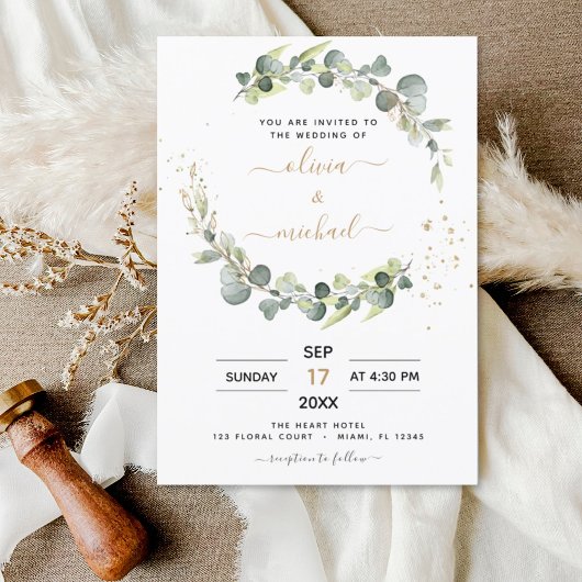 Eucalyptus Greenery Wedding Kaart