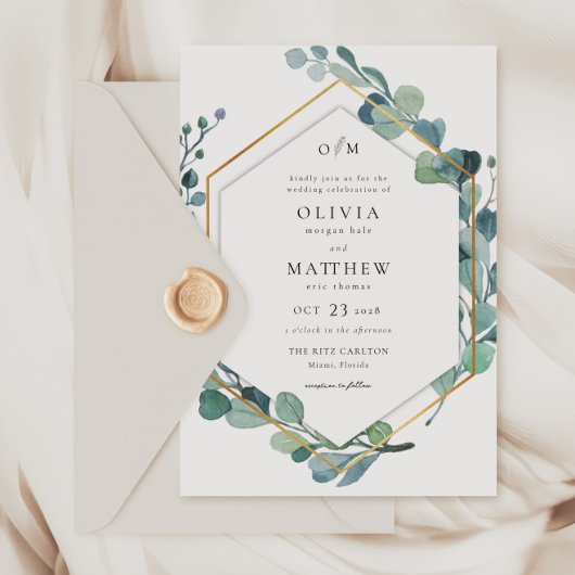 Eucalyptus Greenery Wedding Kaart