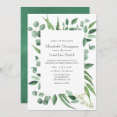 Eucalyptus Greenery Wedding Kaart (Voorkant / Achterkant)